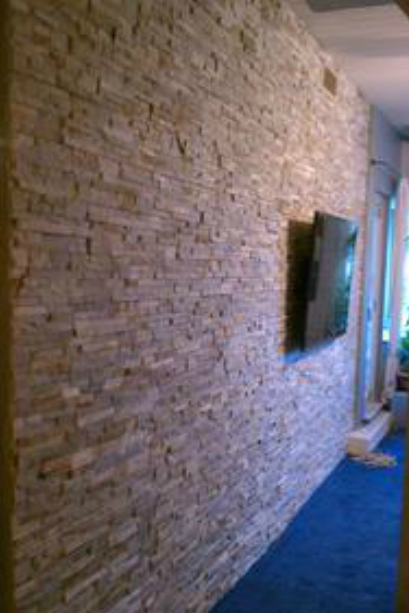 residential decorative stone wall inside of house