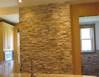 culture stone inside of house wall unit