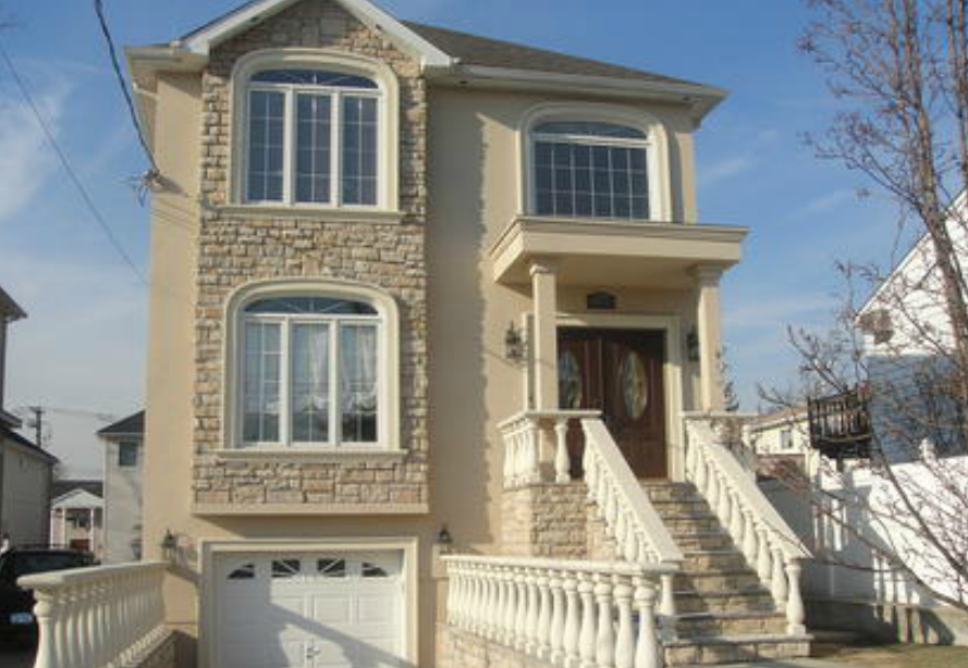 stucco and stone decorative residential home