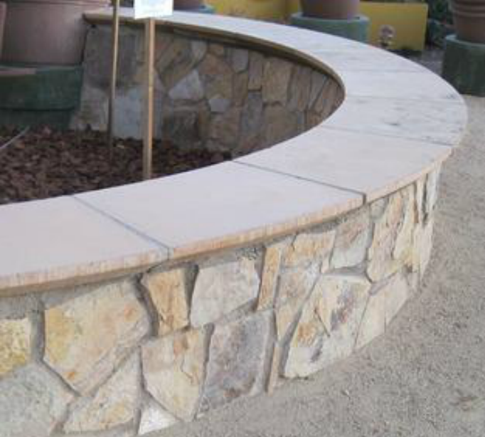 decorative residential round mini wall with flag stone