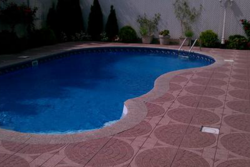stampcrete installed by pavers around pool